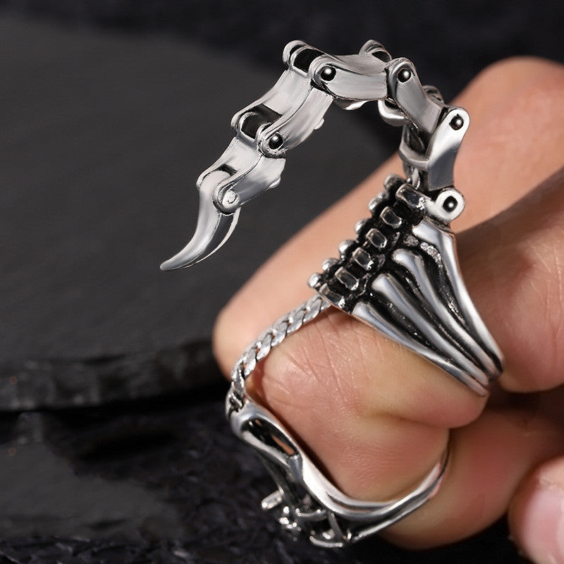 Goth Scorpion Ring Bat Design