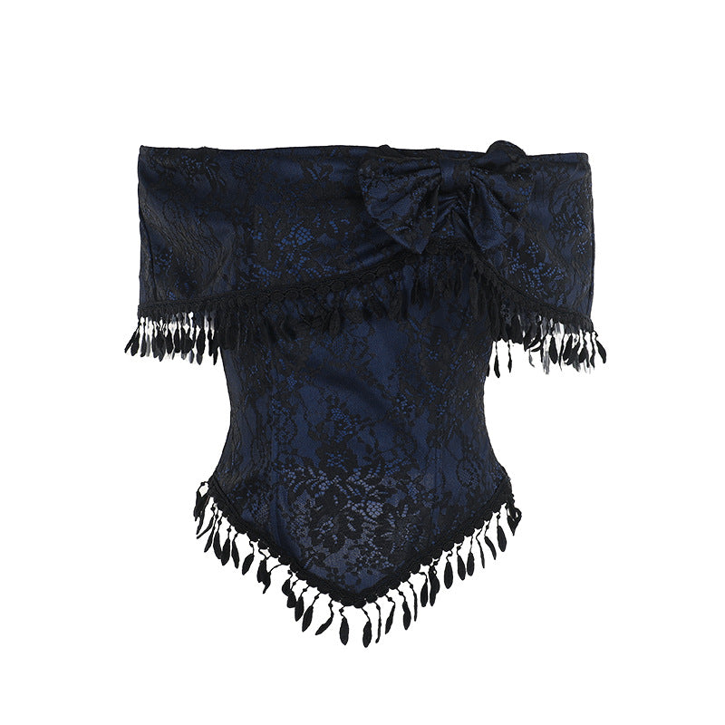Gothic Sheer Lace Skirt with Top Set Co Ord