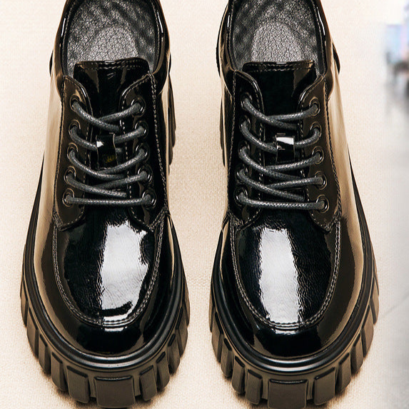 Gothic Shiny Leather Shoes Vegan Leather