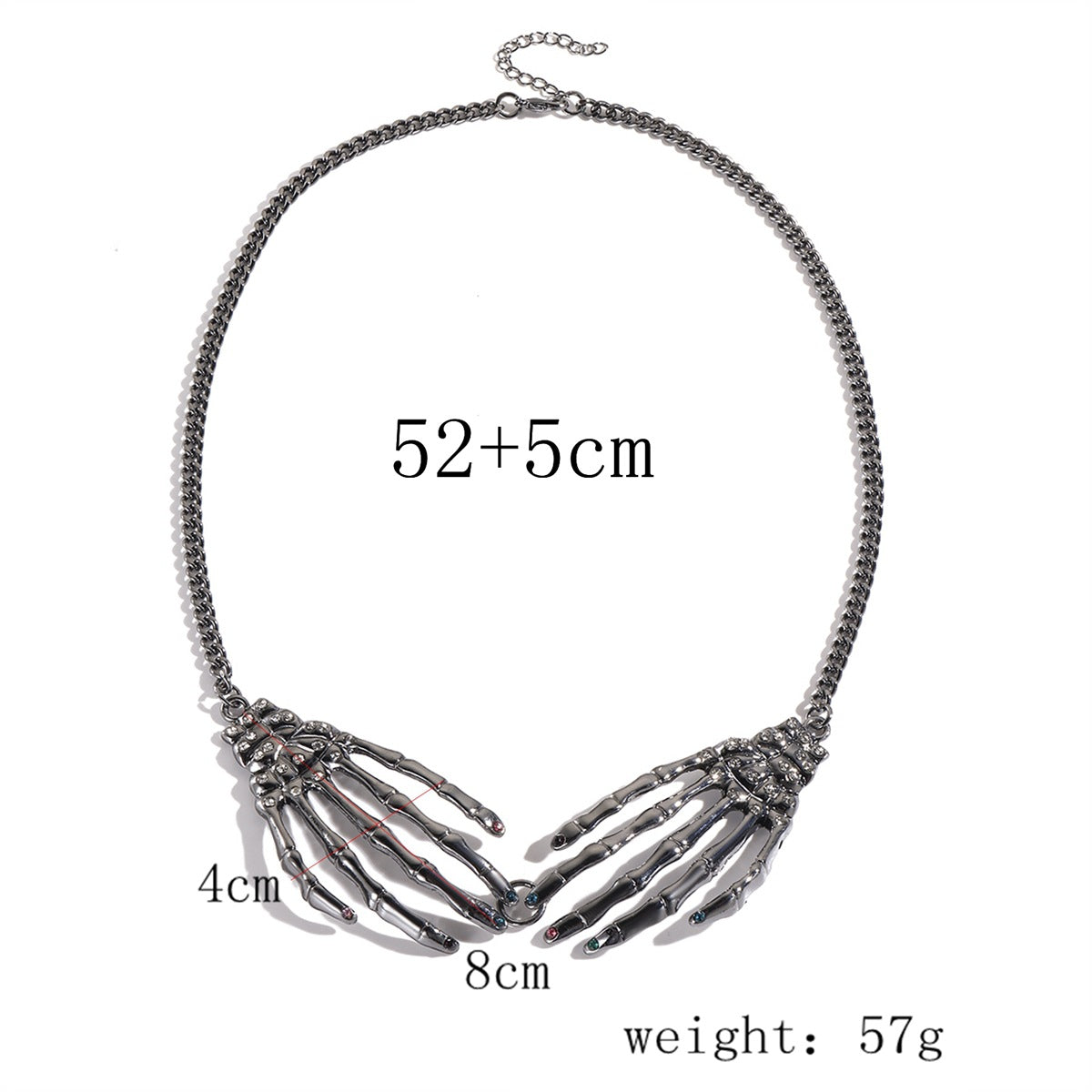 Goth Skeleton arms Necklace Womens