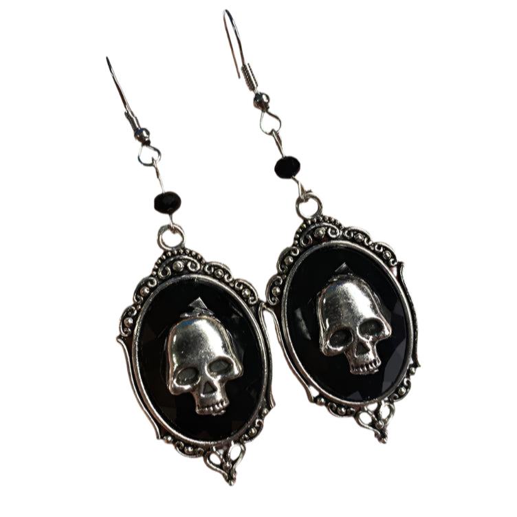 Retro Victorian Goth Skull Earrings Womens