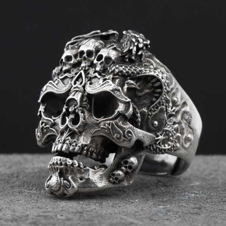 Goth Skull Ring Mens