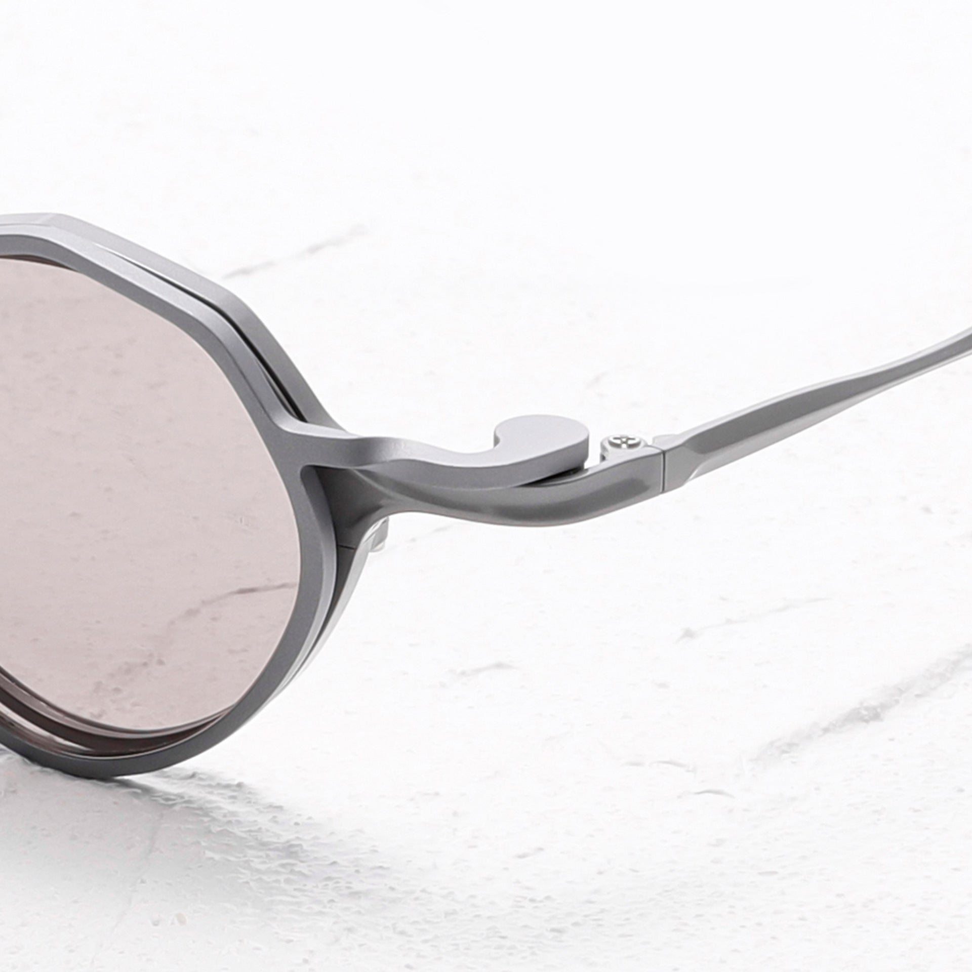 Goth Small Round Frame Sunglasses gray
