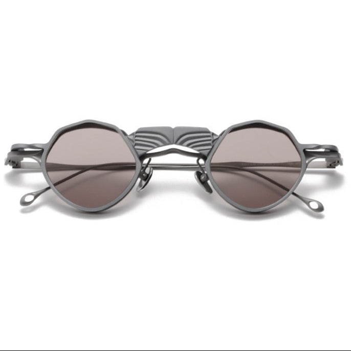 Goth Small Round Frame gray Sunglasses