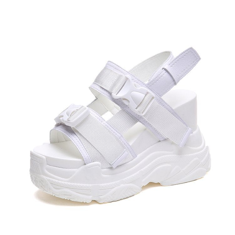 Goth Sport Sandals High Heel Wedge Platforms