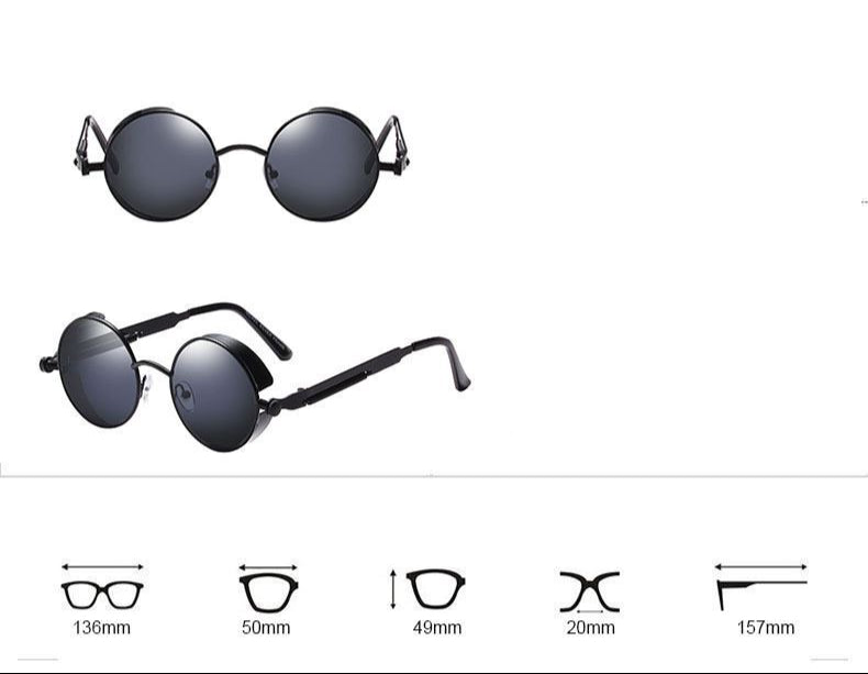 Goth Sunglasses Round Steampunk