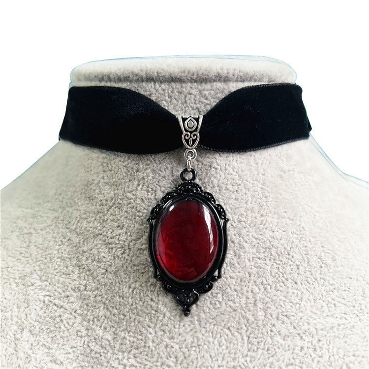 Gothic Victorian Pendant Velvet Choker Necklace