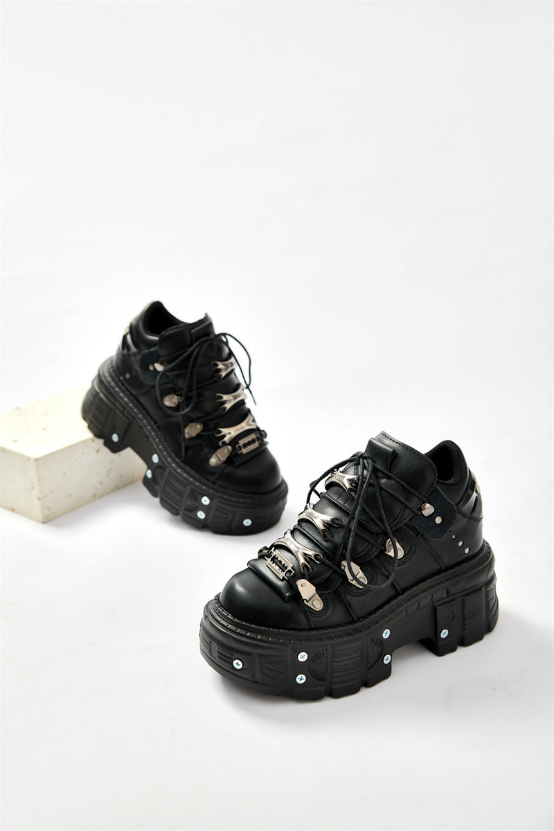 screws Goth Womens Sneakers with Platform