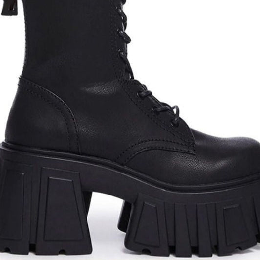Goth Black Platform Combat Boots