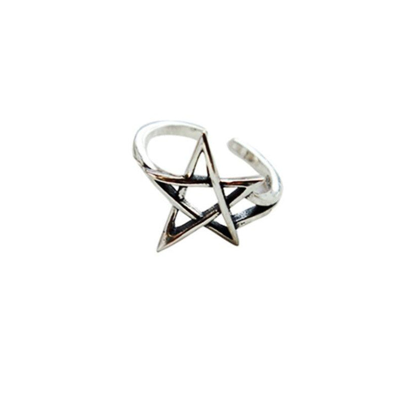 Gothic Pentagram Ring Womens