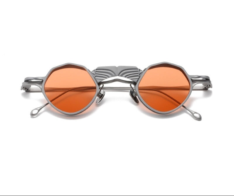 Goth gray Small Round Frame Sunglasses