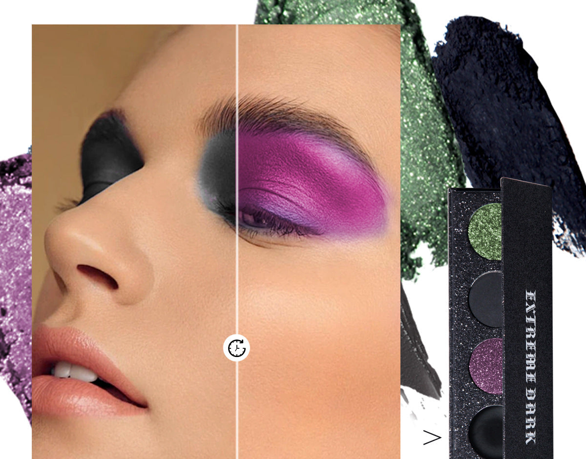 Goth Eye Shadow Palette 5 Black Gray Colors