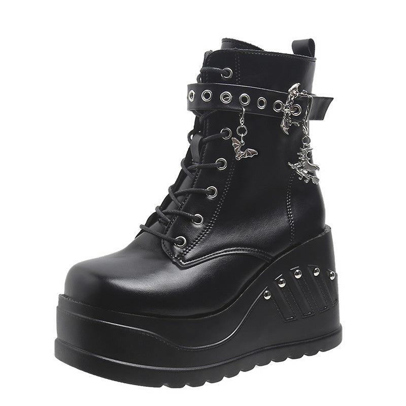 Gothic Bat Boots Womens