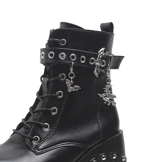Gothic Bat Boots Womens