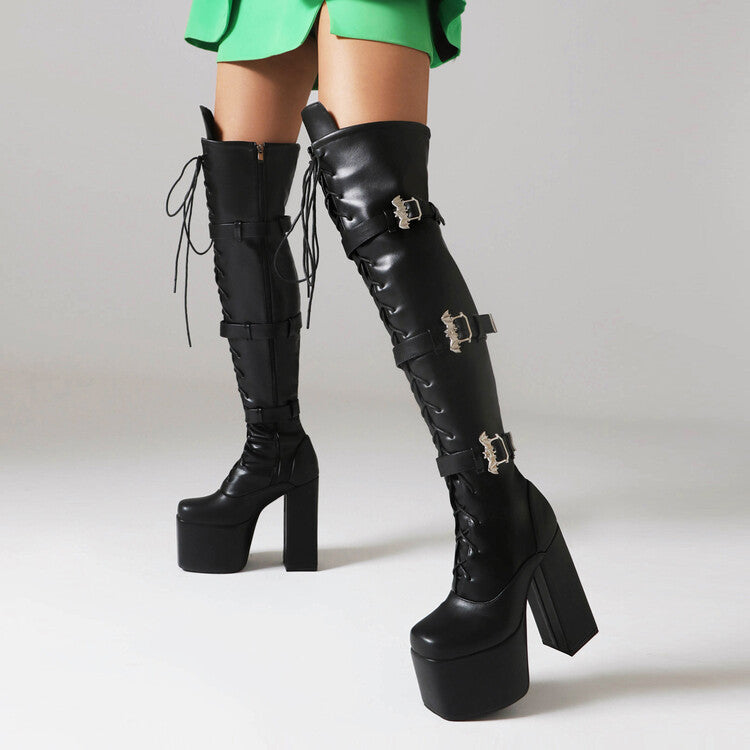 Gothic Bat Buckle Boots for Women