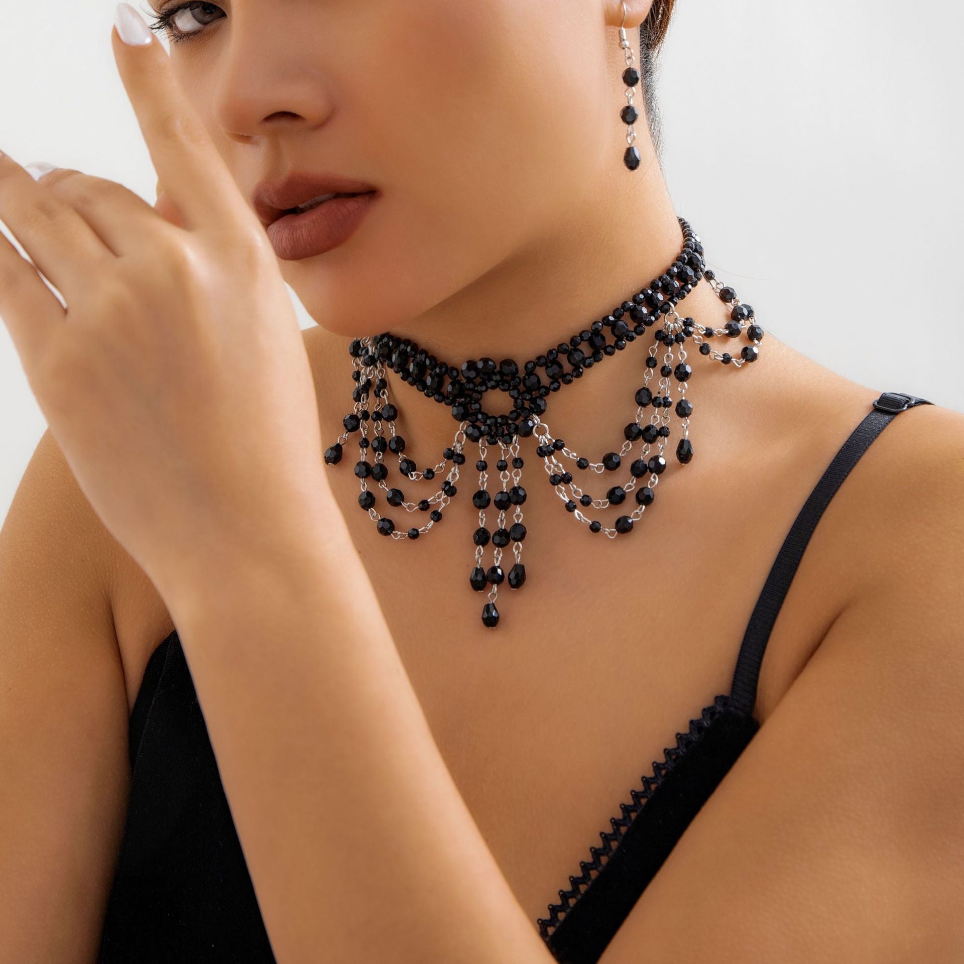 Gothic Beaded Necklace Choker for Women