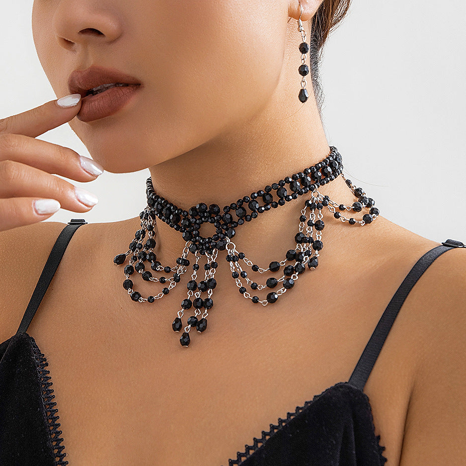 Gothic Beaded Necklace Choker for Women