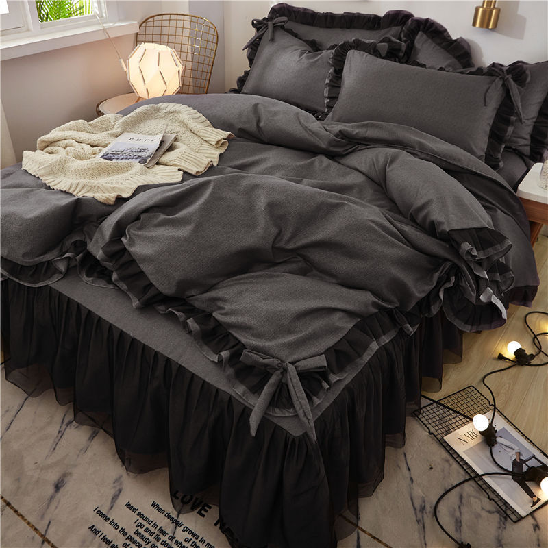 Gothic Bedspread Set with Ruffles