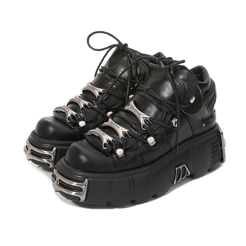 Gothic Black Chunky Sneakers Womens