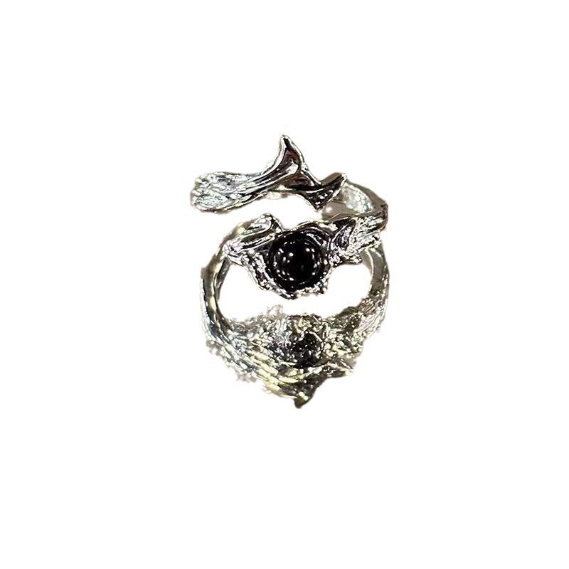 Gothic Black Gemstone Rings