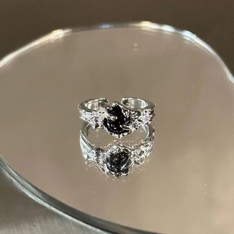 Gothic Black Gemstone Rings