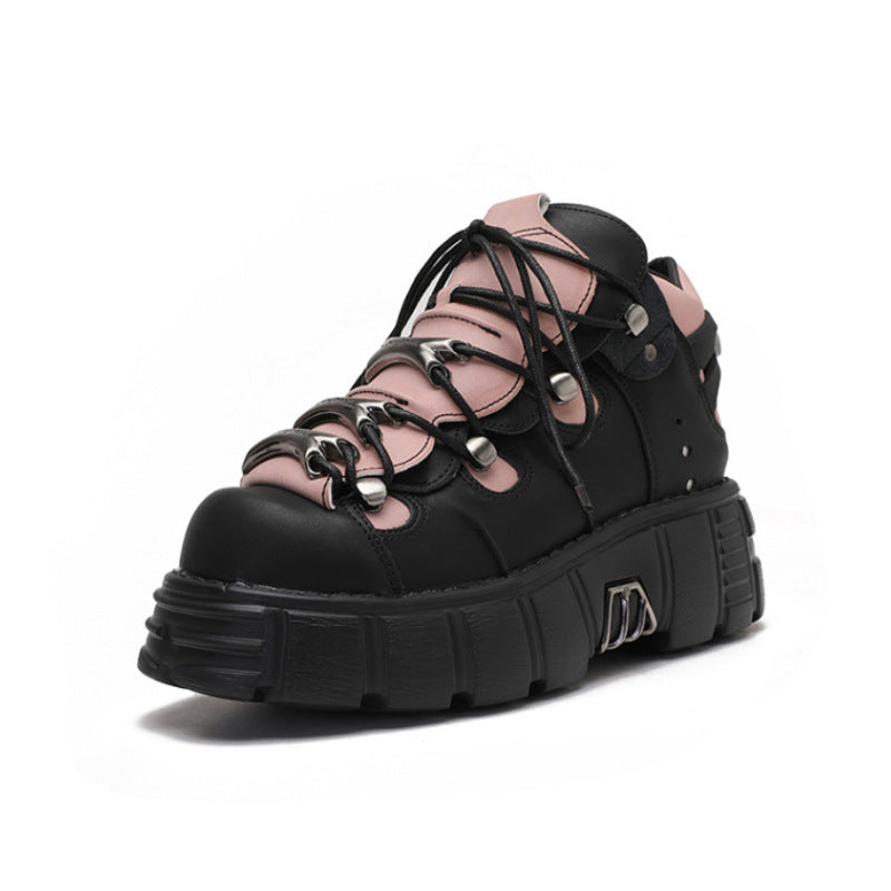 Gothic Black Pink Sneaker Platforms