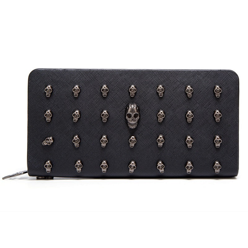 Gothic Black Skull Wallet Clutch