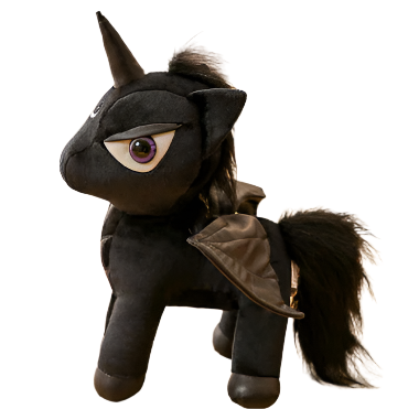 Gothic Black Unicorn Plushie