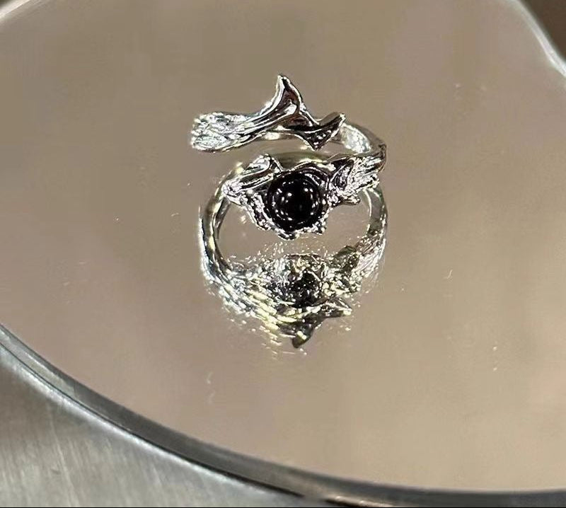 Gothic Black Gemstone Rings