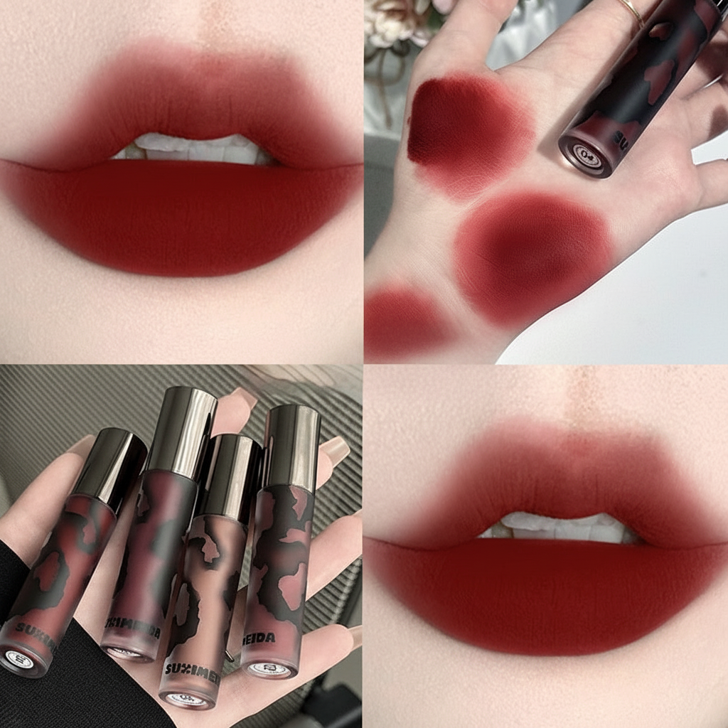 Gothic Bloody Dark Red Matte Liquid Lipstick