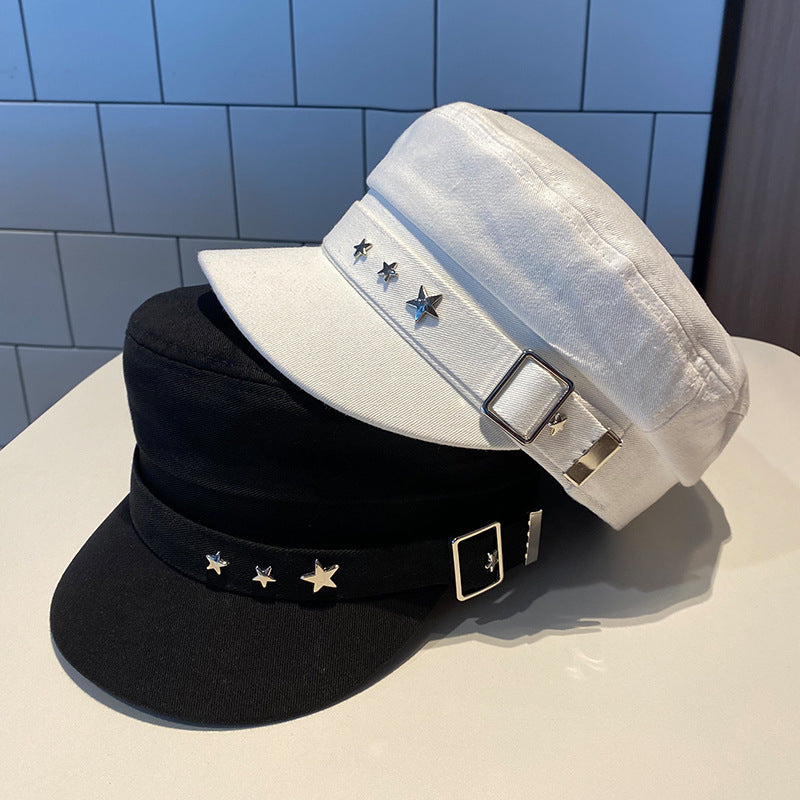 Goth Buckle Cap with Stars