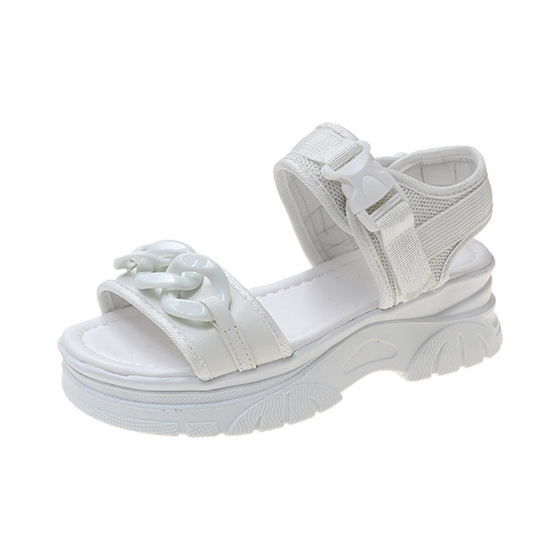 Gothic Chain Sandals Black Womens