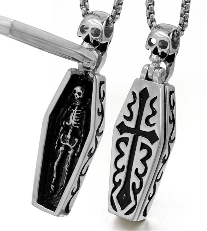Gothic Coffin Skeleton Necklace