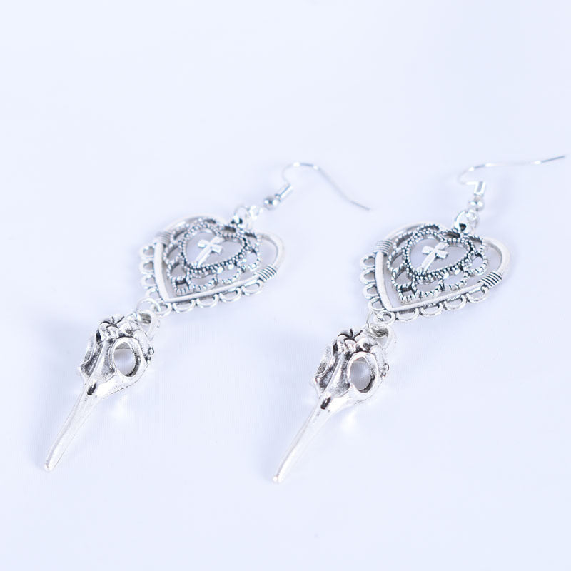 Gothic Dangle Earrings Womens plague doctor mask