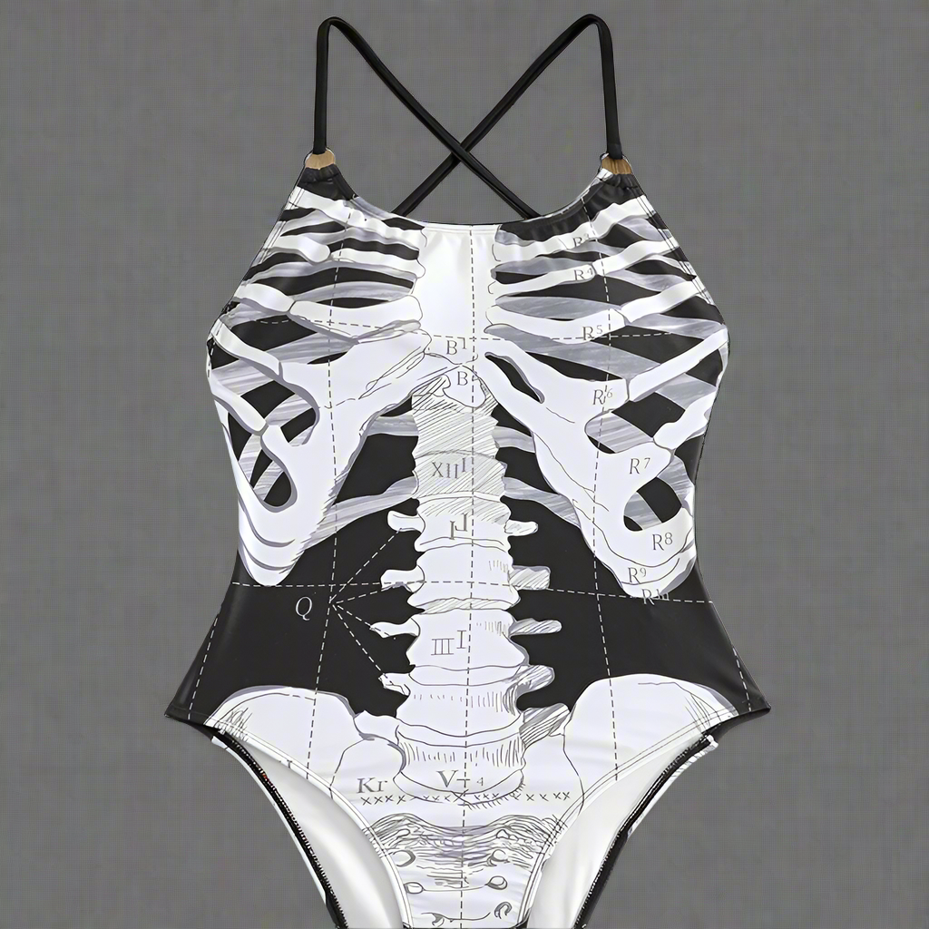 Gothic Full Body Skeleton Bathing Suit