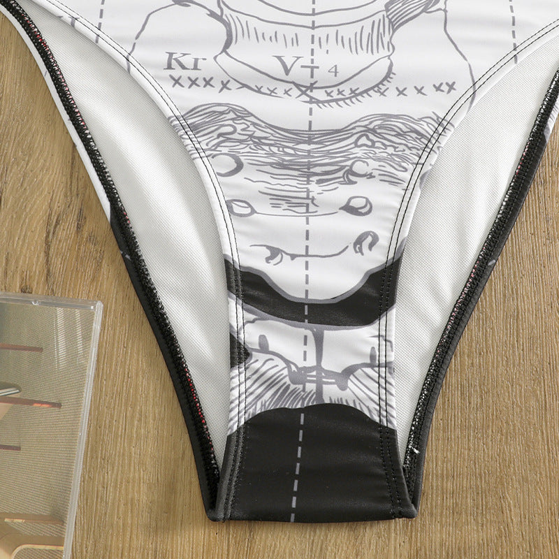 Gothic Full Body Skeleton Bathing Suit woman