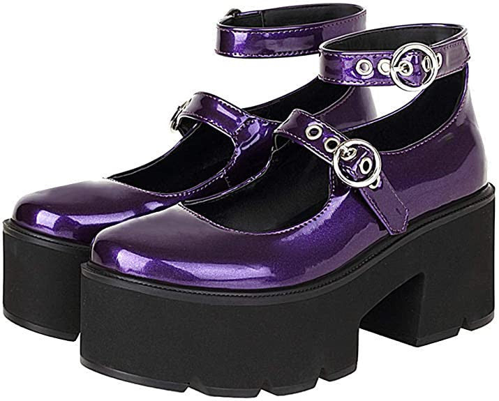 Gothic Heart Mary Jane Platform Shoes