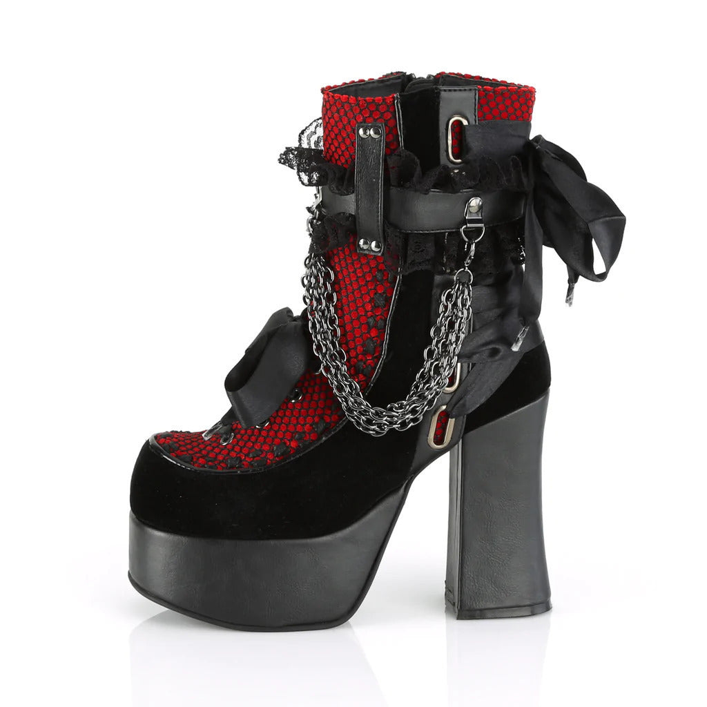 Gothic Lace Boots Bows with Chain