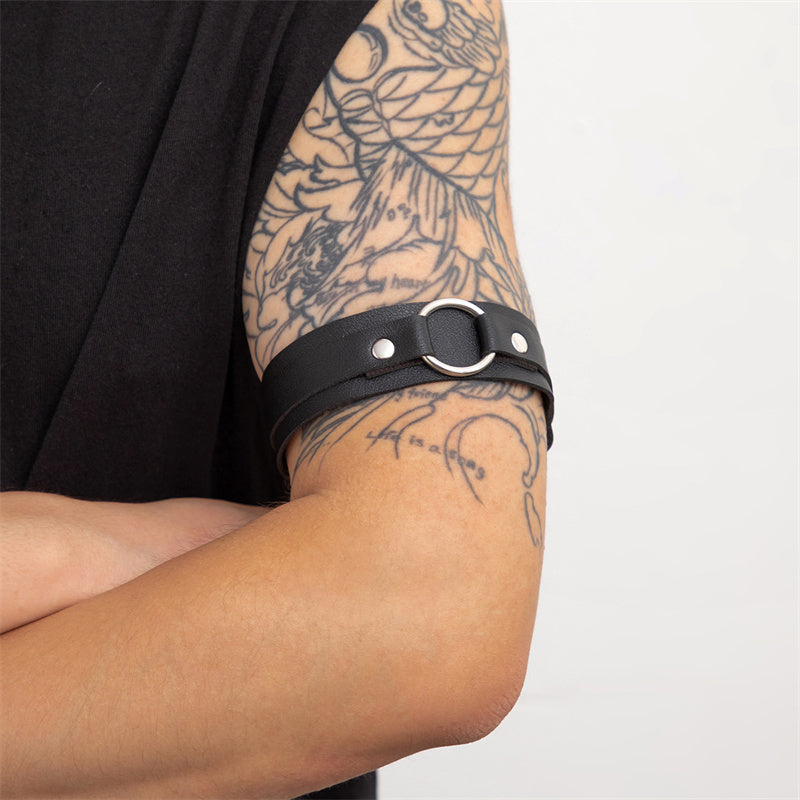 Gothic Leather Arm Bracelet for Men