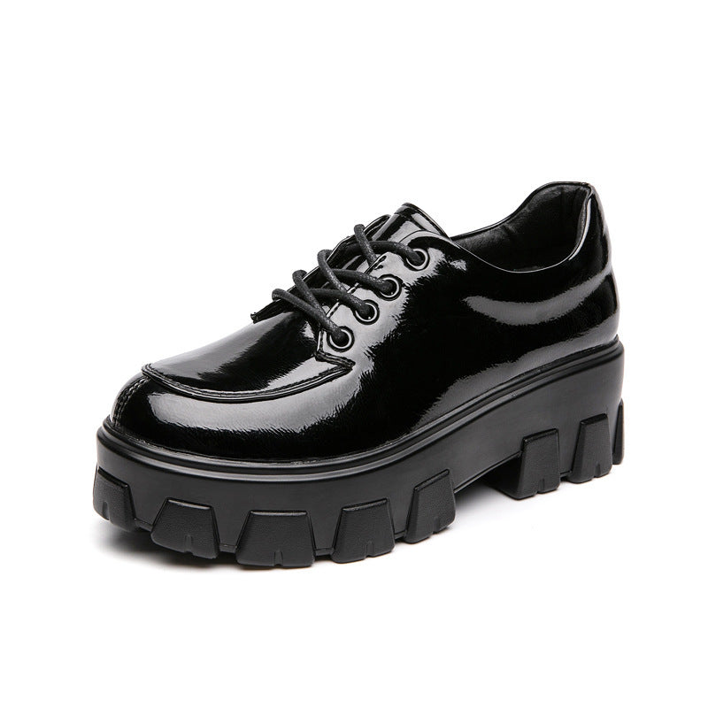 Gothic Shiny Leather Shoes Vegan Leather