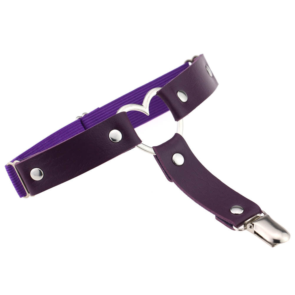 Gothic Leg Garter Strap with Metal Heart
