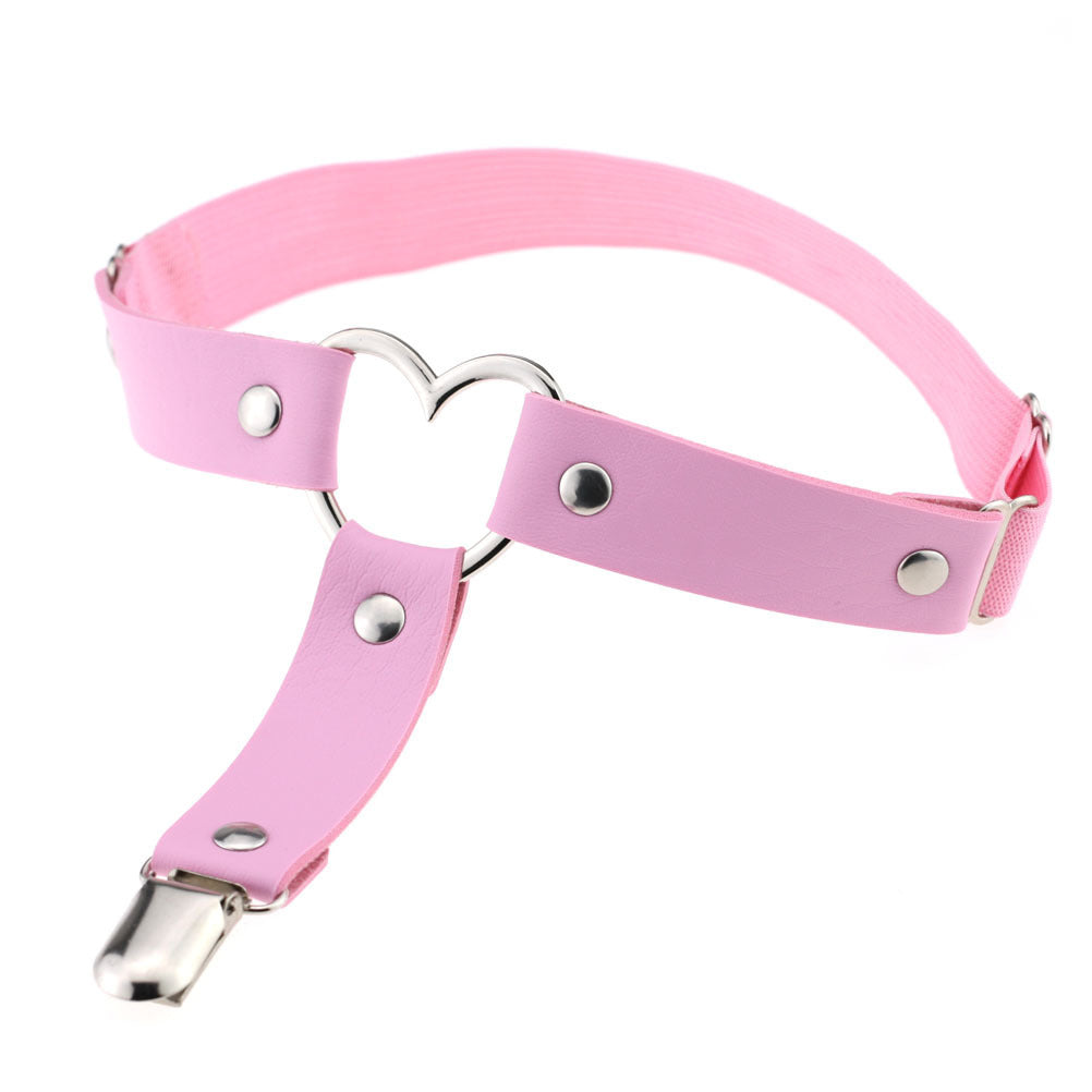 Gothic Leg Garter Strap with Metal Heart