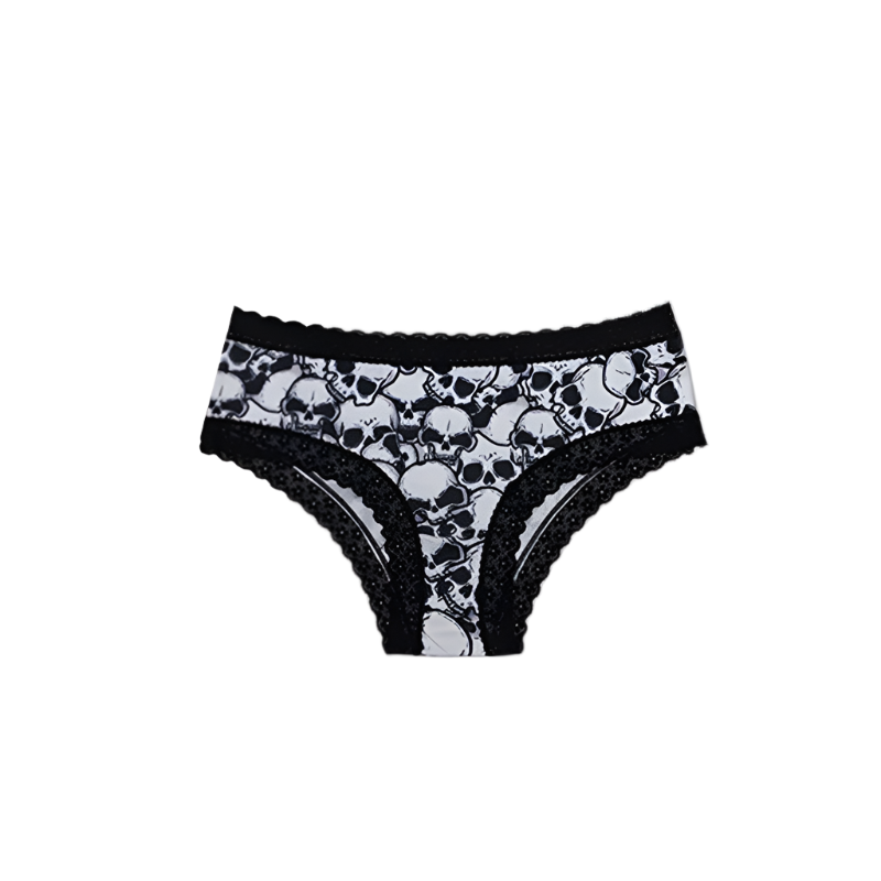 Gothic Mid-Rise Panties Skulls