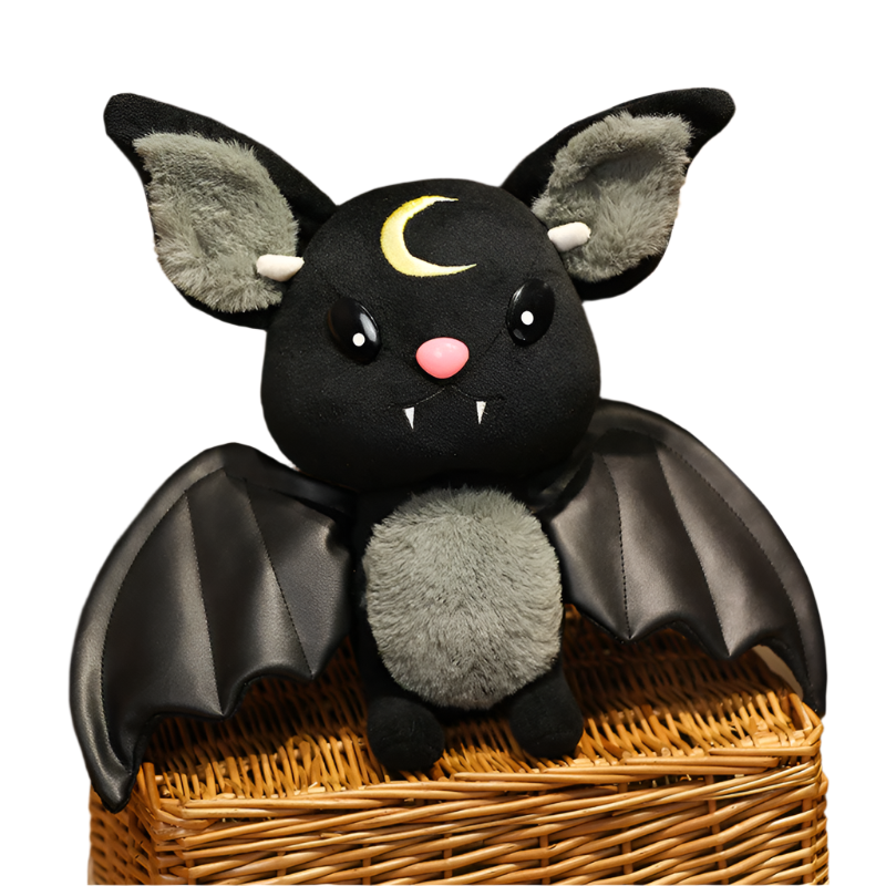 Gothic Moon Black Bat Plushie