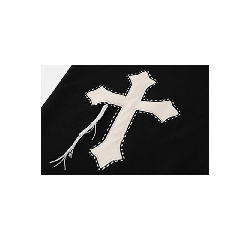 Gothic Oversized Cross Cardigan Black
