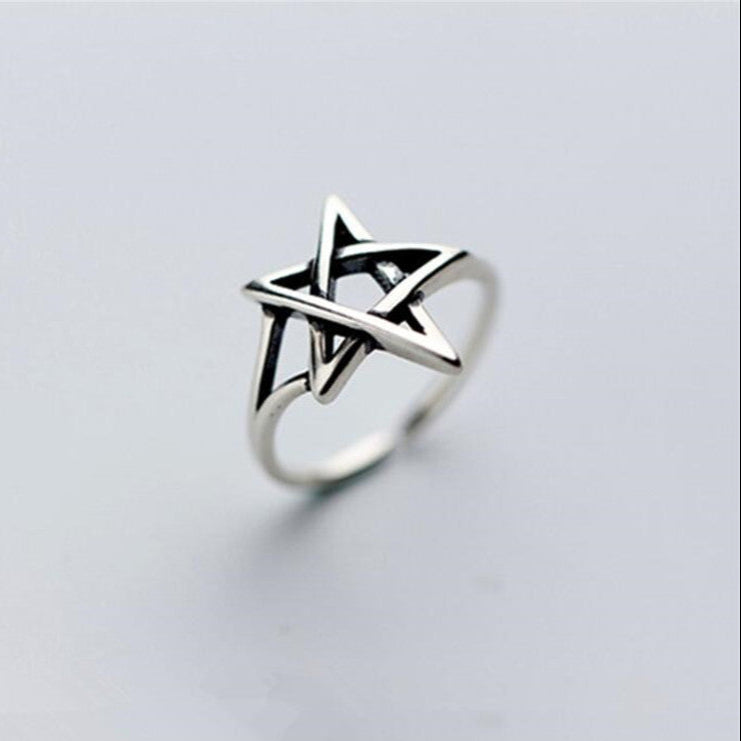 Gothic Pentagram Ring Womens