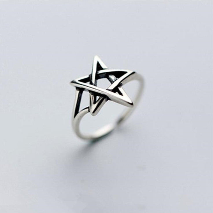 Gothic Pentagram Ring Womens