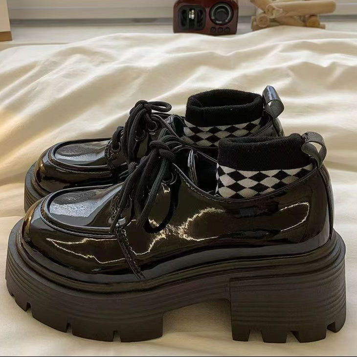 Gothic Platform Leather Shoes Womens