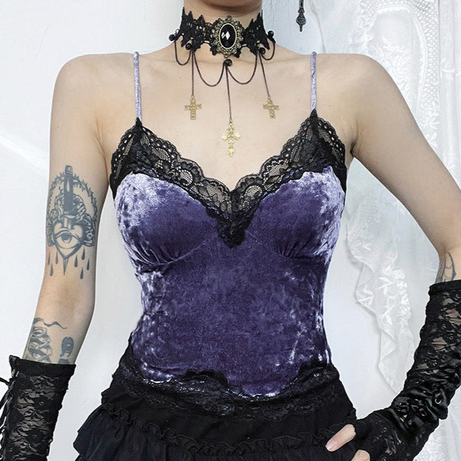Velour Gothic Purple Top