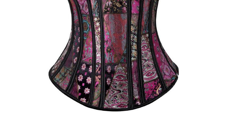 embroidered Gothic Purple Vintage Corset